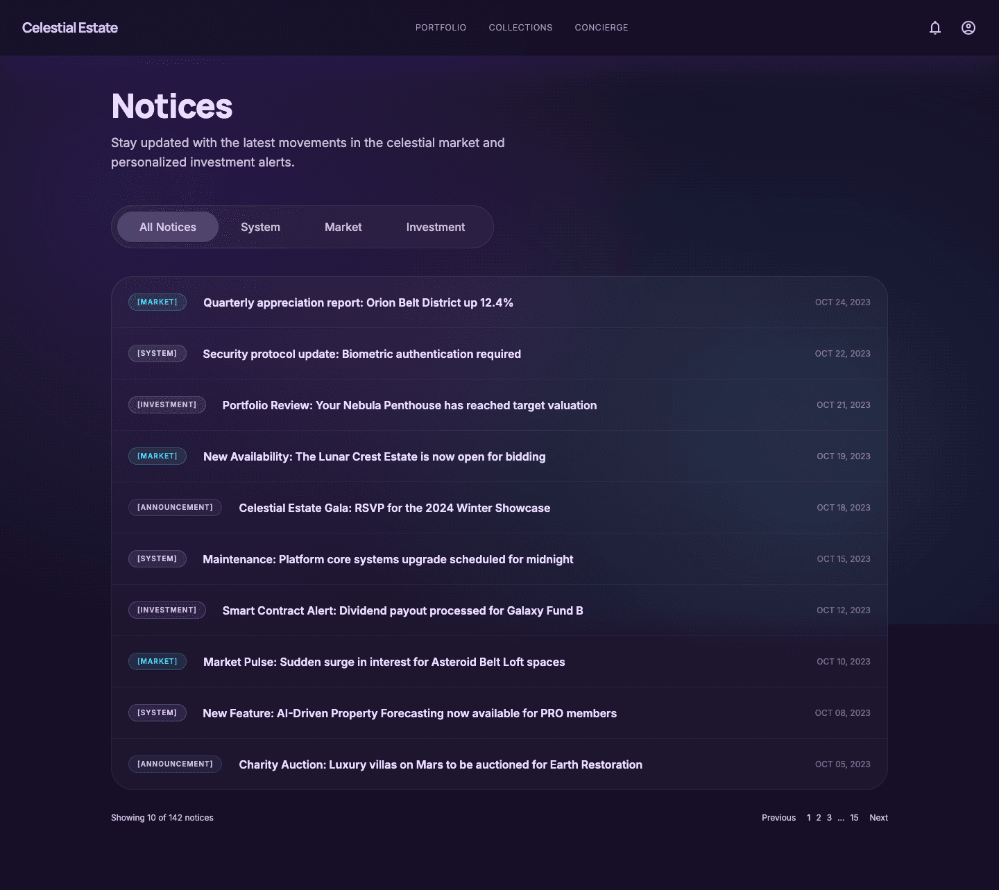 glassmorphism - 공지사항
